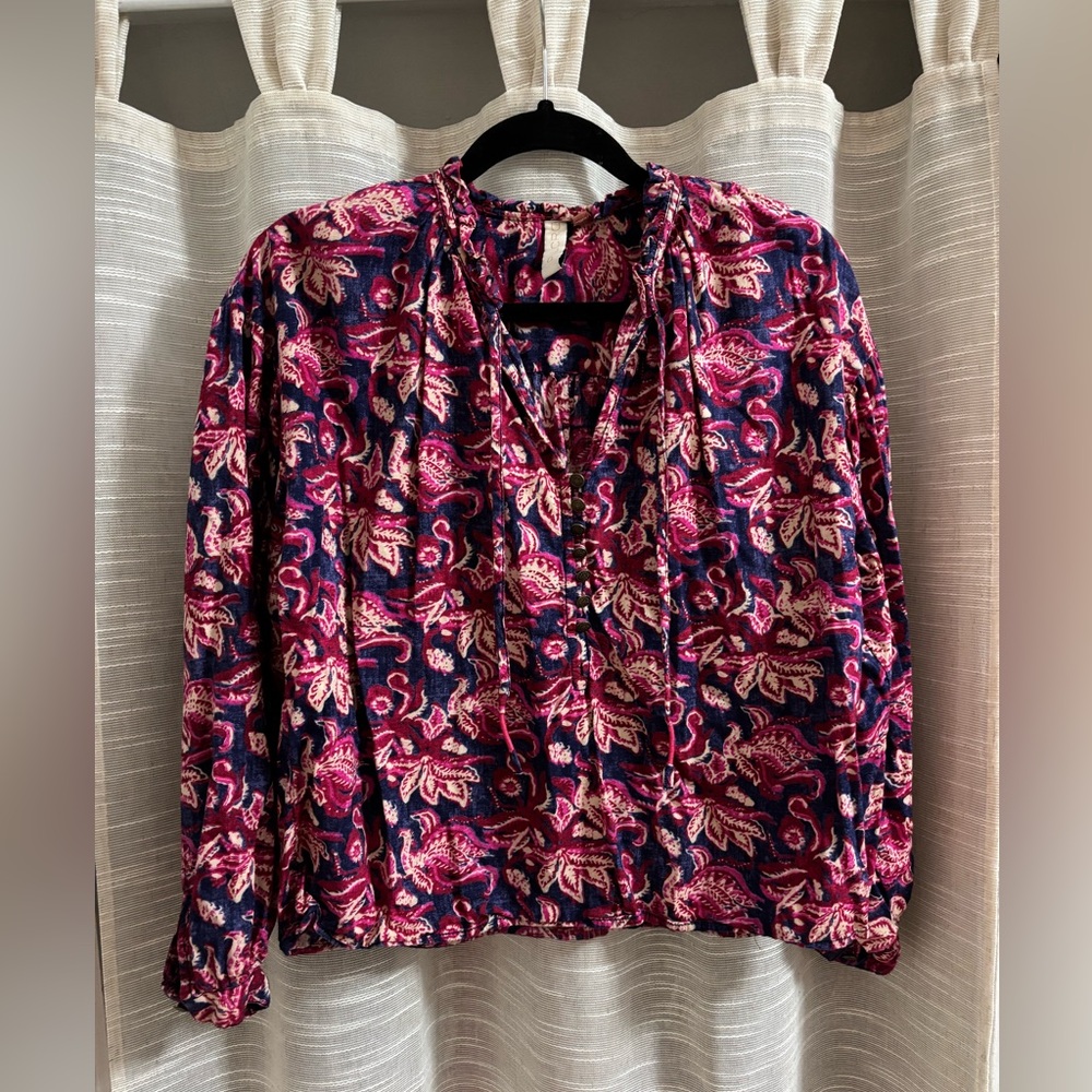 Pink and Navy Blouse